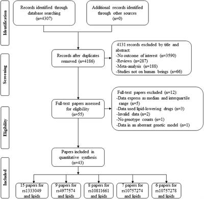 Effect of 9p21.3 (lncRNA and CDKN2A/2B) variant on lipid profile
